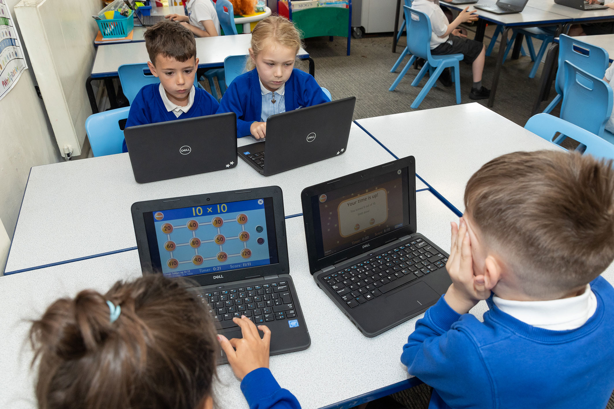 Children in a computer lesson